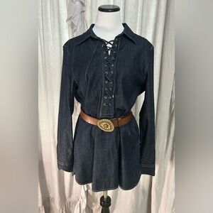 Ralph Lauren Denim Lace-Up Tunic/ Dress Size Medium